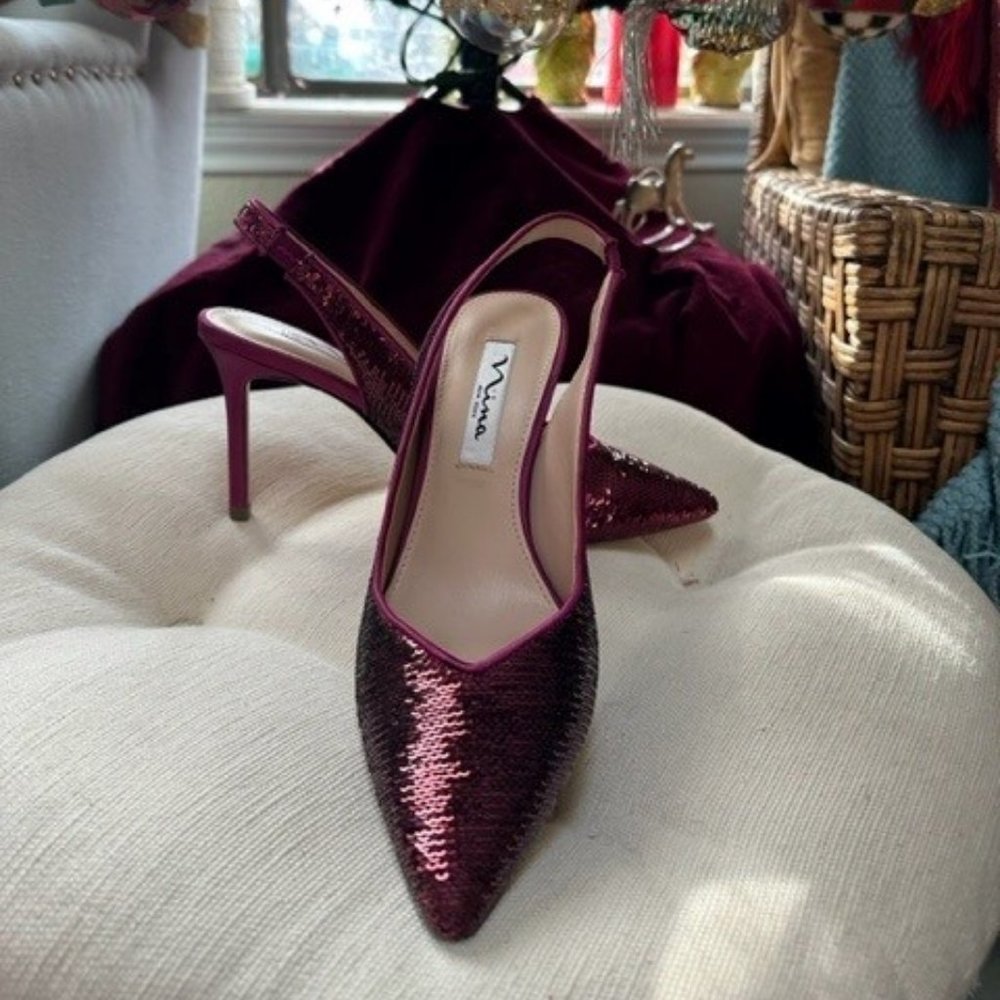 Nina red sparkle heels